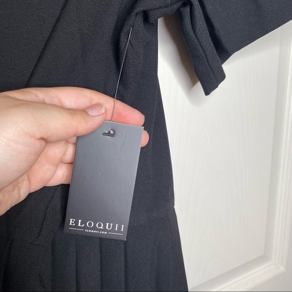 Eloquii Pleated Hem Blouse in Black Size 14 NWT - Picture 8 of 12